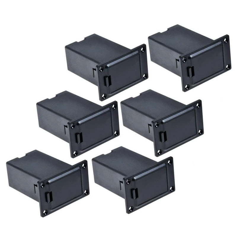 HOT-6pcs Black 9v Battery Holder/case/box Compartment Cover Case Guitar&ampbass Pickup |