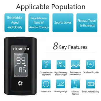 

In Stock Fingertip Pulse Oximeter Blood Oxygen Saturation Monitor with LED Display for Sleep Heart Rate Monitor Pulsioximetro