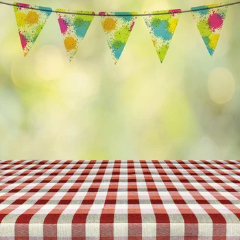 

Laeacco Party Table Flags Polka Dots Baby Child Birthday Party Decor Photo Background Photography Backdrop For Photo Studio