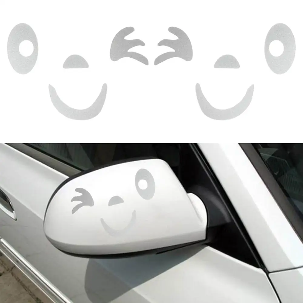 

Smile Face Design Strong Visual Impact 3D Decoration Sticker For Car Side Mirror Rearview DIY