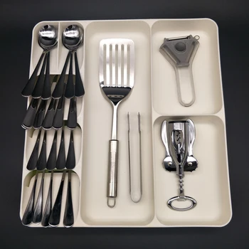 

Kitchen drawer organizer tray spoon cutlery separation finish storage box kitchen storage organizer storage drawer cutlery tray