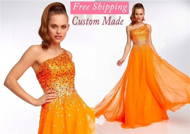 

rs-21 venda quente sexy um- linha cristal frisado um ombro vestidos chiffon prom longos vestidos de noite formal prom dress