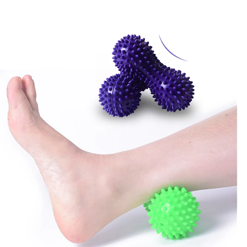 Peanut Shape Massage Yoga Sport Fitness Ball Durable PVC Stress Relief Body Hand Foot Spiky Massager Trigger Point Foot Pain