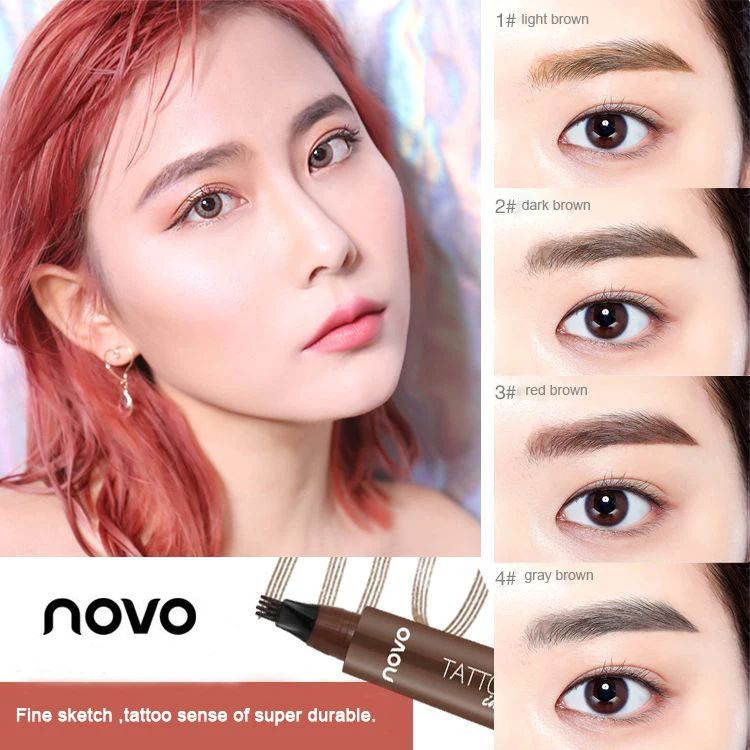 

4 Head Makeup Eyebrow Pencils 4 Colors Exquisite High-end Automatic Matte Eyebrow Pencil Waterproof Tattoo Pen Durable Cosmetics