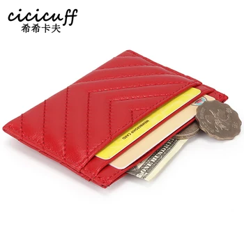 

Sheepskin Card Holder Men Women Genuine Leather Leather Credit Card Case Ultra-thin ID Card Holder Wallet Purse Pouch Cardcase