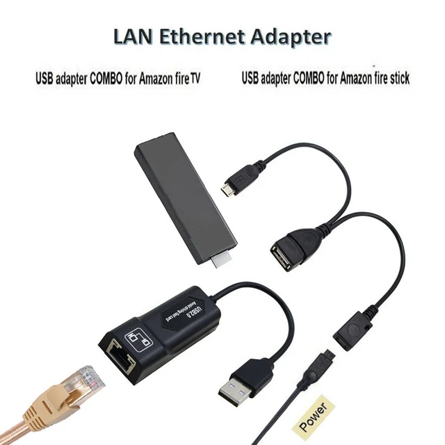 Onvian-adaptador Ethernet para Fire TV Stick, tarjeta de red externa de  100Mbps para 4K Fire TV Stick, adaptador Ethernet Micro a RJ45 - AliExpress