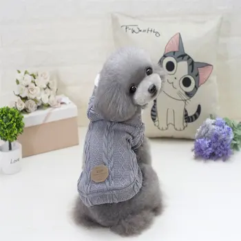 

Pet Dog Clothes Winter Knitting Warm Dog Coat Jackets Puppy Hooded Clothing For Small Medium Dogs