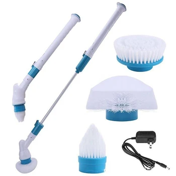 

Chargeable Bathroom Cleaner with Extension Handle Adaptive Brush Tub Tile Tools Cleaning Brush Electric Spin Scrubber Cordless