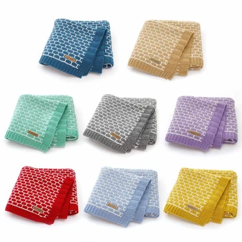 

Baby Lattice Knitted Blanket Newborn Stroller Bedding Sleeping Cover Wrap Quilts A2UB