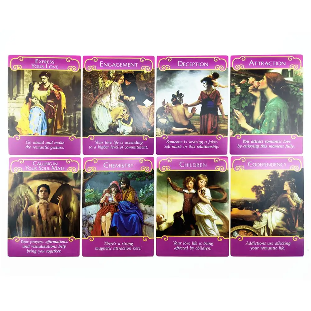 Полный английский 44 романтические ангелы Oracled карты колода таинственные карты Таро настольная игра Дорин добродетель Редкий из печати