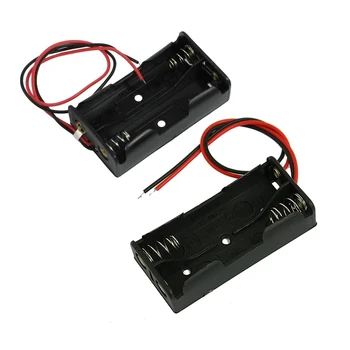 

2 Pcs Black Plastic Battery Case 2 X 1.5V Battery Lead Wired Cell Case Box, 1 Pcs AA Battery Case & 1 Pcs AAA Battery Case