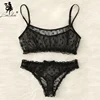 Leechee nouveau dames ensemble de soutien-gorge à pois maille Sexy Lingerie confortable mince soutien-gorge et culotte ensemble volants Transparent sous-vêtements pour femmes ► Photo 2/6