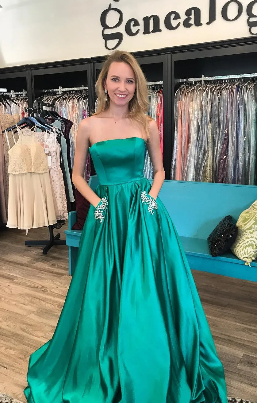 Robe De Soiree, вечернее платье с карманами, атласное, расшитое бисером, платья для выпускного вечера, милое Abiye Gece Elbisesi