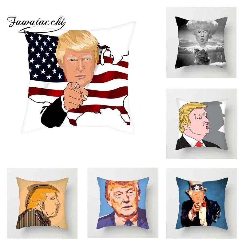 

TTLIFE Various Donald Trump Cushion Cover Funny Portrait Pillow Covers for Decorative Home Sofa Chair Pillowcase 2019