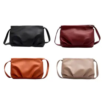 

New Fashion Handbags Wear-resistant Fashion Women Shoulder Pleated Bags Leather Money Purse Simple Messenger Handbag