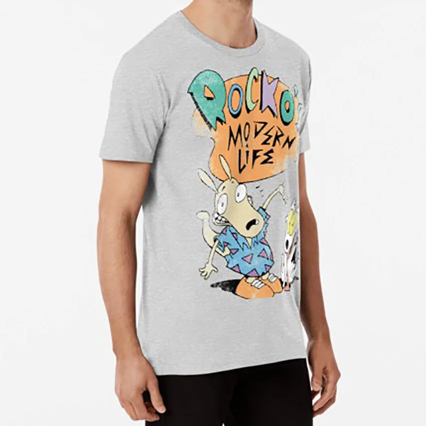 Современная футболка Rocko, футболка rockos, современная жизнь rocko heffer spunky, современная жизнь wallaby snick aaahh, настоящий монстр
