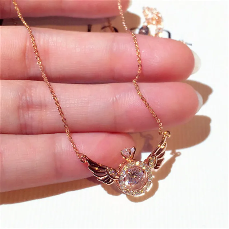 

14K Rose Gold 2020 New Round Women Luxury Diamond Necklace Pendants for Women Cute Lady Anniversary 14K Gold Gift Fine Jewelry
