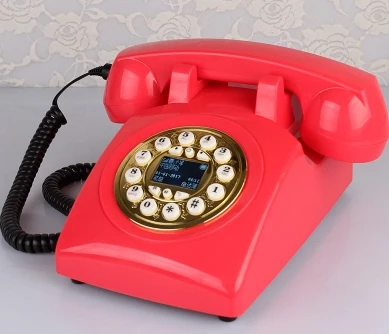 GSM античный телефон модный винтажный деревенский домашний модный телефон - Цвет: Красный