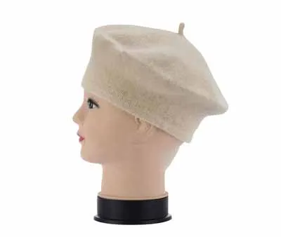 Beige Зимние Детские Модные шапки для младенцев, яркие цвета, шерстяной берет, детская одежда, аксессуары для девочек, шапки художника, новорожденные реквизиты для фотографии - Цвет: Beige