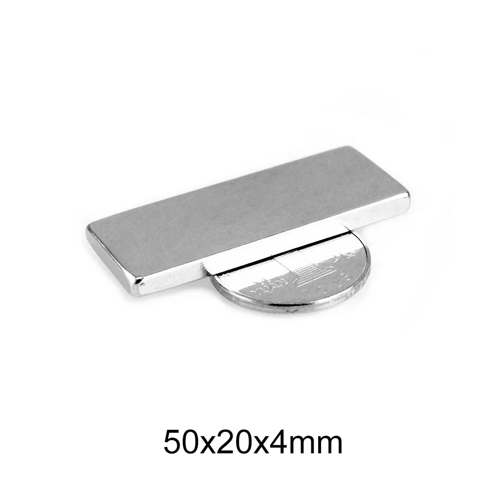 Сильный неодимовый магнит N35 пластина 50x20x4 мм постоянный 2/5/10/15 шт. 50X20x4