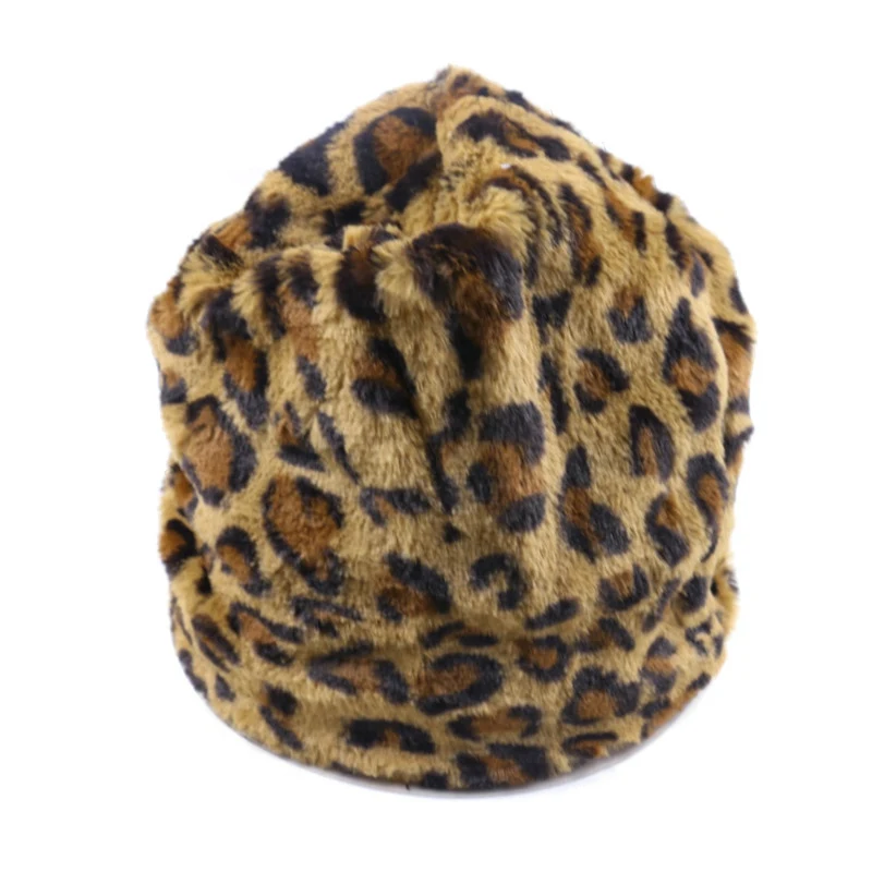 WZCX леопардовая расцветка Корейская версия Skullies Beanies сохраняет тепло хип хоп утолщенная эластичная женская шапка зимняя шапка