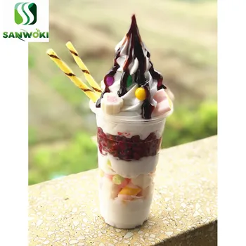 

Simulation ice cream sample props Window Display ice cream model Fruit Sundae Model Fake Mango Cup Sample strawberry cup model