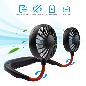 

Hands-free Neck Band USB Mini Fan Neck Fan Rechargeable Small Portable Sports Fan light Usb Desk Hand Air Conditioner cooler
