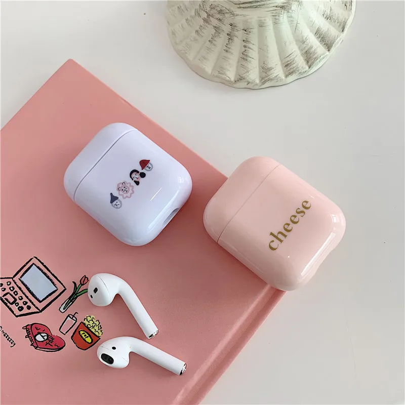 Милый мультяшный Bluetooth чехол для наушников Жесткий Чехол Для Air pods аксессуары Airpods