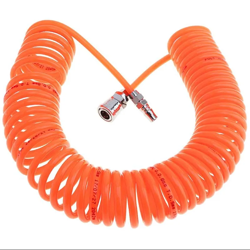 

9M 5 X 8mm Flexible Durable Pu Recoil Hose Spring Tube With Fast Interface And Thicker Trachea For Compressor Air Tool