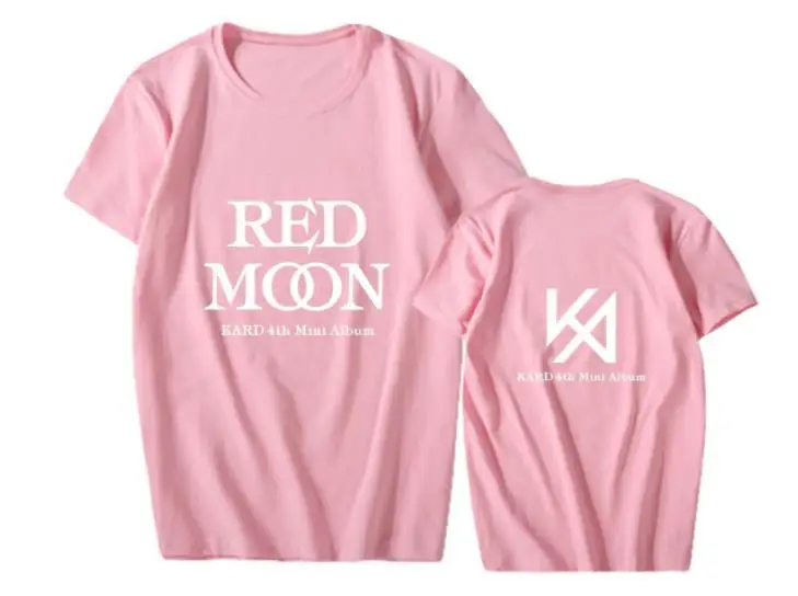 Kard k.a.r.d мини альбом red moon с одинаковым принтом Футболка для лета kpop унисекс