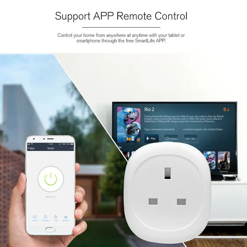 Для Alexa Google Home Голосовая синхронизация Wi-Fi умная розетка, беспроводная умная вилка, совместимая с IOS/Android Smart Life APP Smart Home Plug