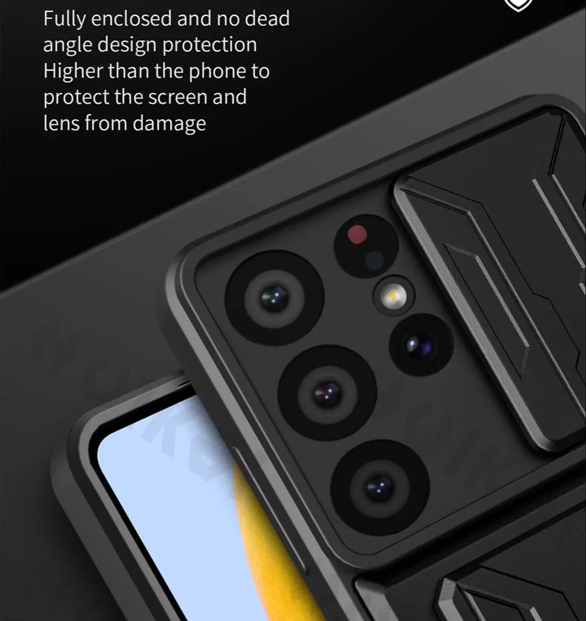 Slide Camera Lens Case For Samsung S22 Ultra S21 Ultra S21 FE S20 Plus Note 20 Ultra A72 A52 A53 A33 Detachable Card Holder Case