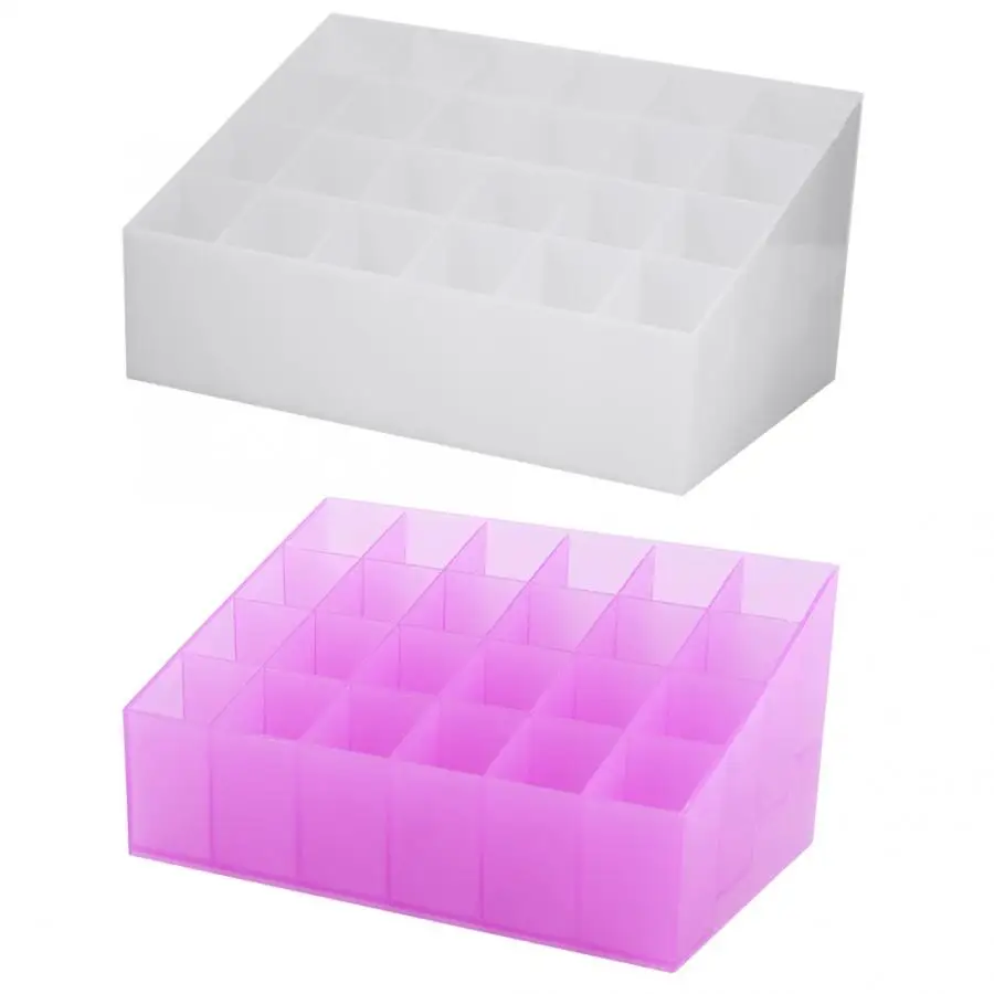 24 Grid Acrylic Transparent Makeup Organizer to store Lipstick and Nail Polish along with Other Skin Care Products of Women