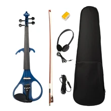 Профессиональная твердая древесина 4/4 Бесшумная электрическая скрипка с чехол для переноски для концертного оркестра сцены