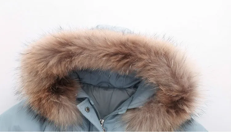 Winter Baby Girls Jumpsuit Fashion Fur Hooded White Duck Down Coat+thick Parka Pants 2pcs Snowsuit Children Clothing Outerwear