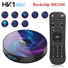 HK1 MAX Plus Android 9,0 Smart tv Box 4 Гб 128 Гб 64 ГБ 32 ГБ RK3368PRO Восьмиядерный 1080P H.265 плеер 4K Youtube Netflix телеприставка