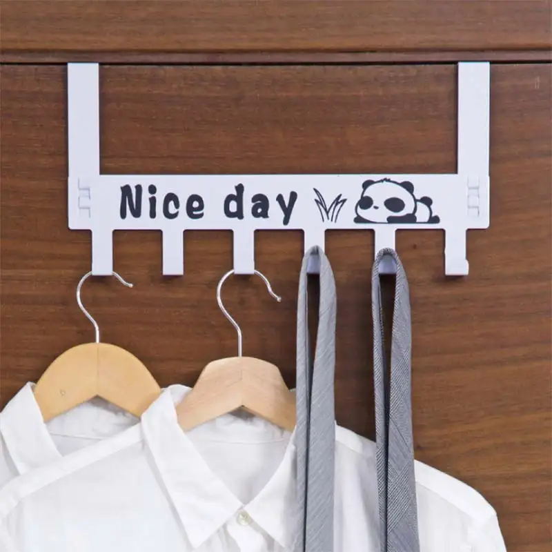 

6-Hook Bathroom Organizer Hanger Titanium Steel Home Kitchen Hooks Over Door Hanging Storage Rack Holder HUG-Deals