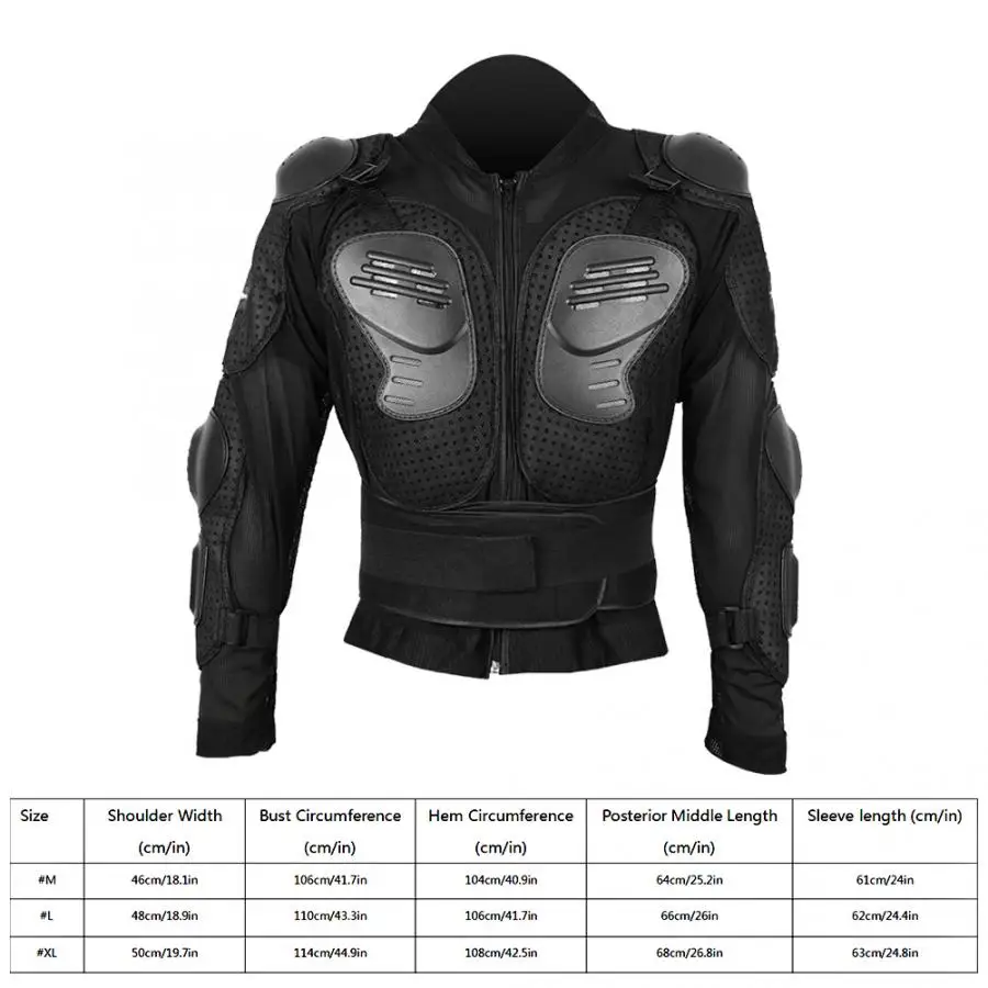 Motorcycle Long Sleeve Armor Protector Guard Shirt Jacket Cycling Safety Jacket Chest Elbow Pad Bicycle Protective Gear Jacket