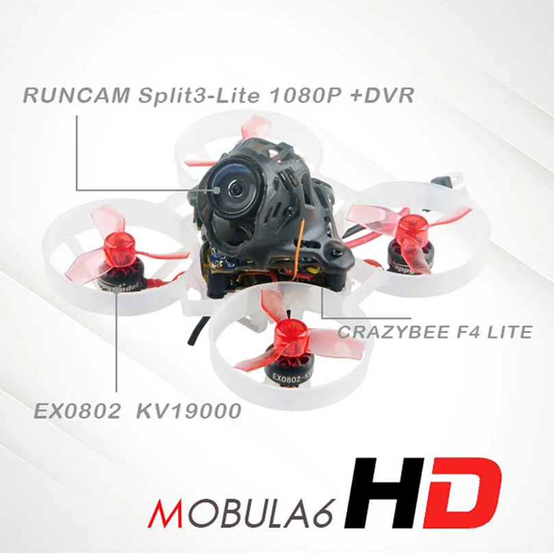 JMT Mobula6 HD Mobula 6 1S 65mm Drone de course sans brosse FPV ...