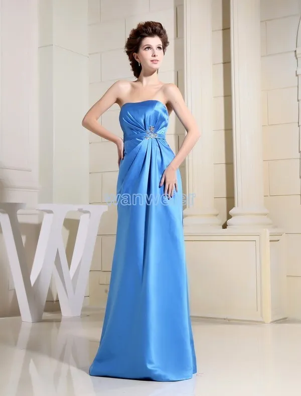 vestidos, официальное платье, дизайн, ТРАПЕЦИЕВИДНОЕ голубое атласное длинное платье для невесты, Индивидуальный размер/цвет, длина до пола, вечерние платья