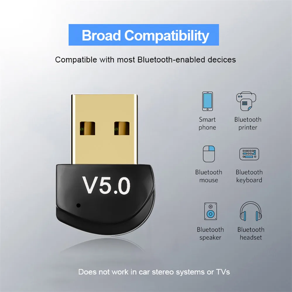 800 шт. USB Bluetooth 5,0 адаптер передатчик Bluetooth приемник аудио V5.0 Bluetooth беспроводной ключ для компьютера ПК ноутбука