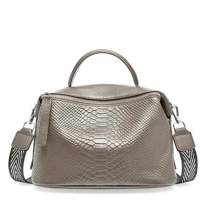 XMESSUN новые женские сумки из натуральной кожи питона, роскошный дизайн, женская сумка через плечо из воловьей кожи, большая сумка для покупок F316 - Цвет: Gray