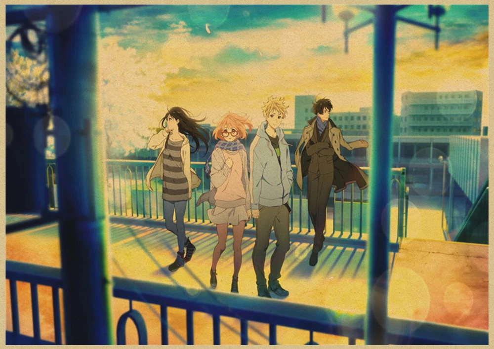 Армейский зеленый Японское аниме kyoukai no kanata стикер стены украшения комнаты обои - Цвет: Армейский зеленый
