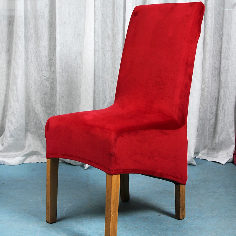 style6 Solid Color Kitchen Dining Chair Cover Spandex Office Chair Slipcover Velvet Plush Strench Chair Cover Hotel Party Banquet Decor - Цвет: style6
