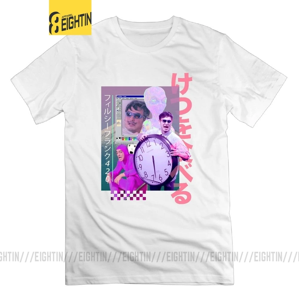 Белый Eightin Vaporwave грязный Франк 420 Футболка хлопок большой размер Crewneck печатные футболки для мужчин футболки с коротким рукавом подарок - Цвет: Белый