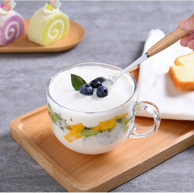 Большая емкость, прозрачная стеклянная кофейная кружка, молоко, овес, чашка для завтрака, мороженое, Шейк, йогурт, чашка для капучино, латте, кофейные чашки, 500 мл