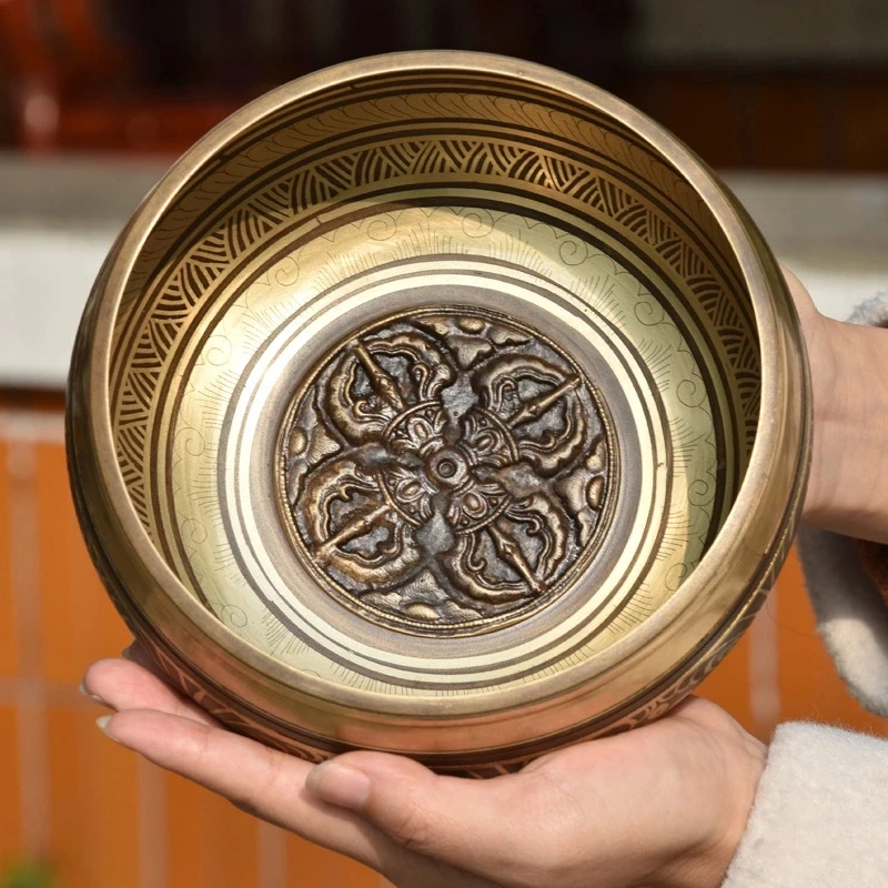 Gandhanra Unique 4.2&quot- 6.5&quot Tibetan Singing Bowl with Buddha/Mantra Symbol For Sound Healing Meditation Chakra Relaxation Gift | Дом и