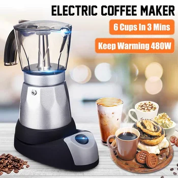 

400W Espresso Italian Mocha Maker Coffee Percolators Electric Moka Pot Portable Electric Office Coffee Maker 110/220V EU/US Plug