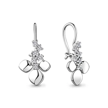 

AQUAMARINE earrings with cubic zirconia, silver 925