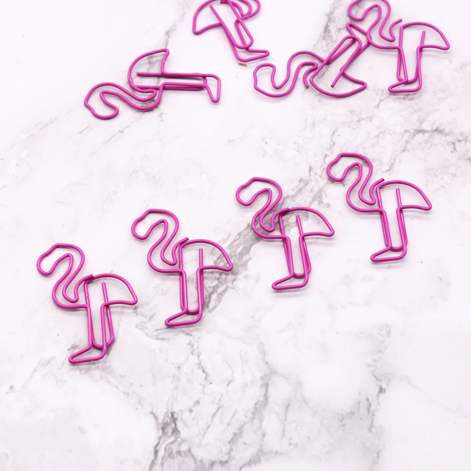 10pcs Flamingo paper clip Beautiful Flamingo Bookmark Planner Paper Clip Metal Material Bookmarks for Book Stationery DIY decor